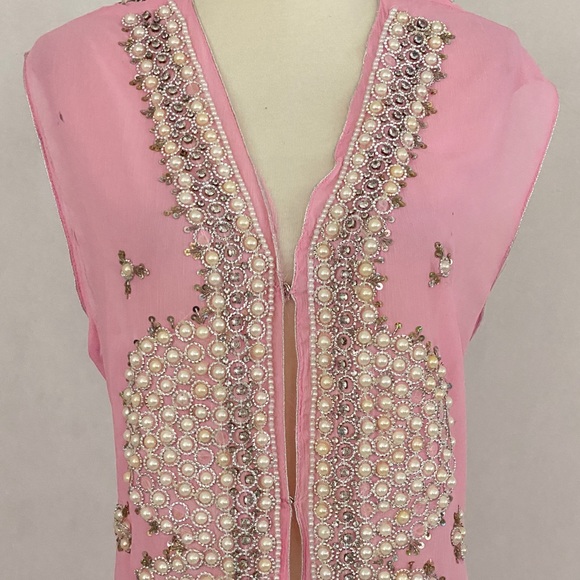 Handmade Pearl and Rhinestone Embellished Duster - Picture 3 of 11